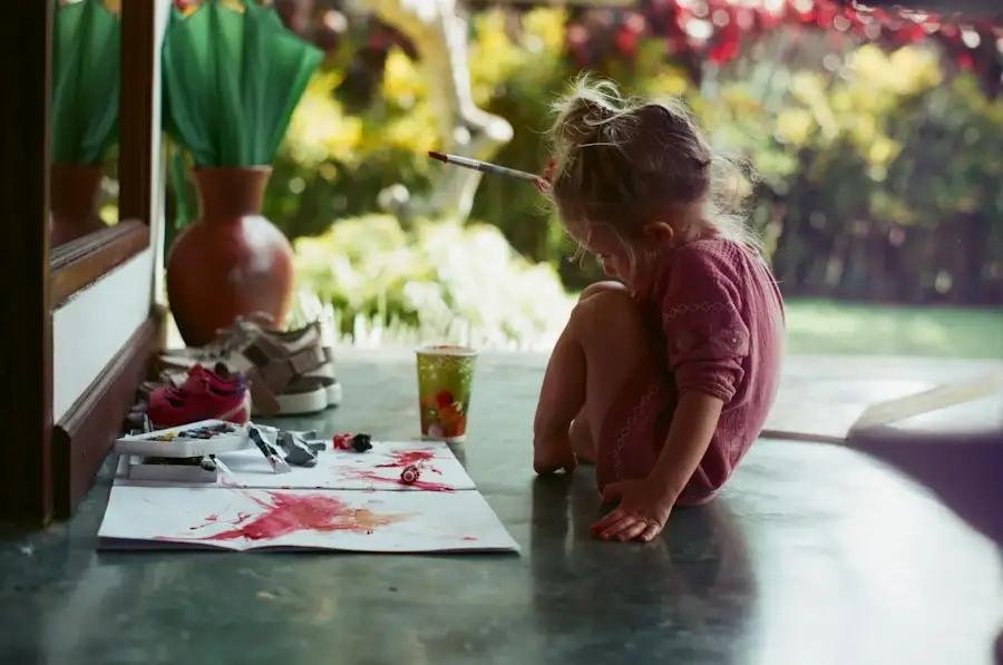 A child painting